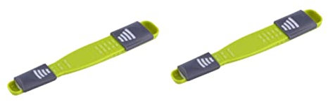 DOITOOL 2pcs Adjustable Sliding Double-Head Measuring Spoon for Baking Plastic for Measuring Dry and Liquid Ingredients in Cooking