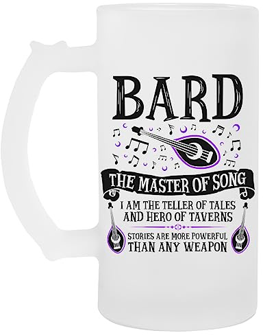 Bard, The Master Of Song Tazza Di Boccale Di Birra In Vetro Glass Beer Mug Cup