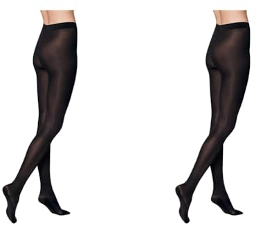 KUNERT Damen Strumpfhose Warm Up 60 Wärmend 60 DEN Black 0500 40/42 (Packung mit 2)