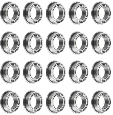 QUARKZMAN Cuscinetto a Sfera Flangiato Mf85Zz, 20 Pezzi 5x8x2.5mm Cuscinetti Flangiati Abec1 a Doppia Schermatura in Acciaio Cromato