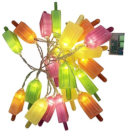 Alipis Schnur Eiscreme-Lichterketten led ligts led-light weinachtsdeko hochzeitdeko leuchtet Batteriebetriebene Lichter Kinderzimmer Laternenpfahl Eisstange Dekorative Lichter Plastik