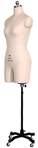 Ansteckbare Schneiderpuppen zum Nähen, weiblicher Schaufensterpuppen-Torso mit Ständer, Erwachsenen-Puppe in Übergröße für professionelle Schneiderinnen und Bekleidungsdesigner (Farbe: Weiß, Größe:
