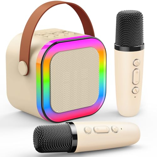 Dislocati Kinder Geschenke Spielzeug für 3-12 Jahre, Tragbarer Karaoke Maschine mit 2 Bluetooth Karaoke Mikrofon, Ideal für Familienfeiern, Freundestreffen und Outdoor Microphone Kinder