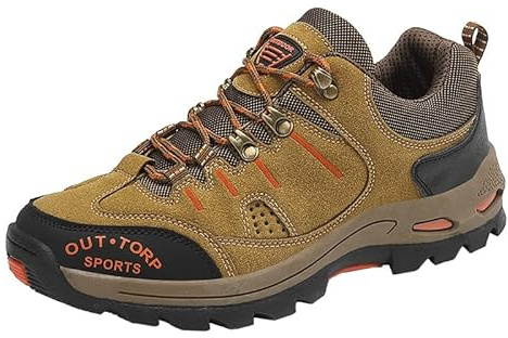 FNKDOR Wanderschuhe Herren Wasserdicht Atmungsaktiv rutschfest Leichte Hiking Schuhe Outdoorschuhe Trekkingschuhe (Khaki, 44)