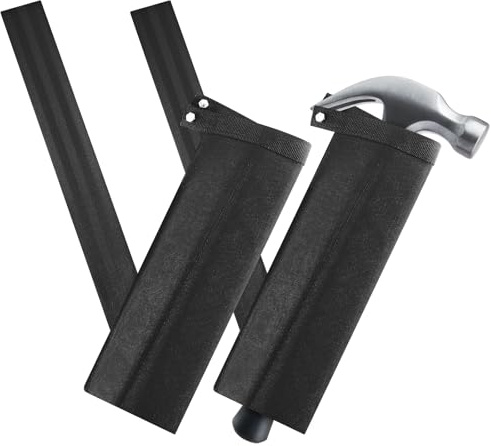 Locmeo 2 st hammarhölster för verktygsbälte 35 cm x 15 cm x 5,7 cm vadderad hammarhållare för ögla hölster högerhänt ärm verktygsbälte tillbehör, svart