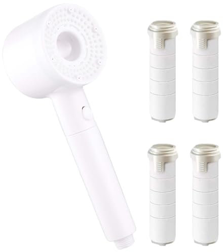 EnixwH Wassersparender Duschkopf, Antikalk Duschkopf, Handbrause Dusche, Duschkopf Wassersparend Druckerhöhend, Brausekopf Dusche, Universal Duschkopf mit 1/2 Zoll Schnittstelle (Weiß)