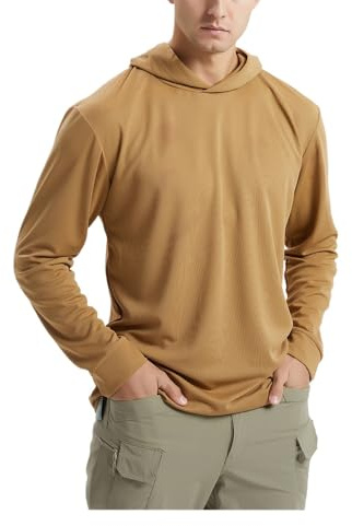 Sudadera con capucha de camuflaje para hombre, protección solar, UPF 50+, FPS UV, ligera, de manga larga, de secado rápido, para senderismo, pesca, correr, actividades al aire libre, camiseta casual