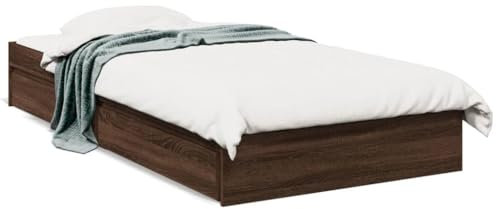 Sufrk Bettgestell mit Schubladen Bett Mit Stauraum Daybed Bettgestell Bett Mit Schubladen Braun Eichen-Optik 90x200 cm