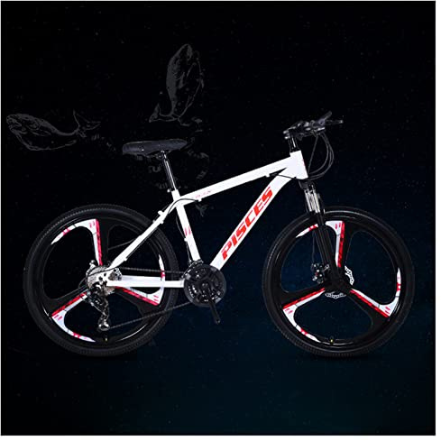 Hardtail-Mountainbike 24 Zoll, 12 Constellations Mountain Trail Bike für Herren und Damen, Mountainbike mit Vorderradfederung und Doppelscheibenbremse, Fahrräder aus Kohlenstoffstahl, Fische, 21-Gan