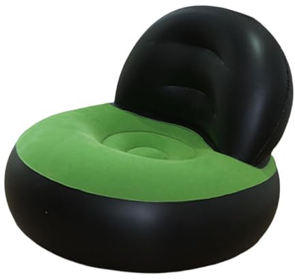 Fenteer Aufblasbares Sofa, aufblasbarer Lounge-Sessel, Bequeme PVC-L-förmige Luftcouch mit Rückenlehne für Zuhause, Outdoor-Aktivitäten, Camping, Schwarz Und Grün