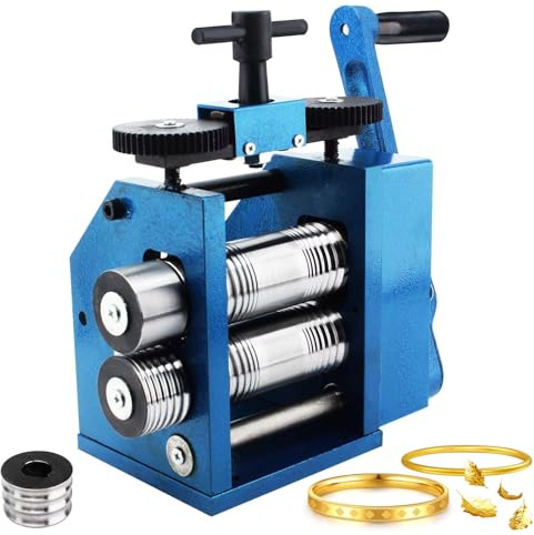 Rolling Mill, 4 In 1 Manual Jewelry Rolling Mill Machine, Gear Ratio 1:6 Wire Roller Mill, Jewelry Press Tabletting Tool Jewelry Diy Tool For Metal Sheet Wire Rolling, Jewelry Rolling Machine