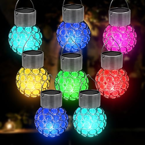 8 stycken solcellslampor för utomhusbruk, hängande solcellslampor för upphängning, sollampa, hängande lampa, solcell, hängande lykta, hängande lampor, utomhuslampor, hängande lampor för trädgård
