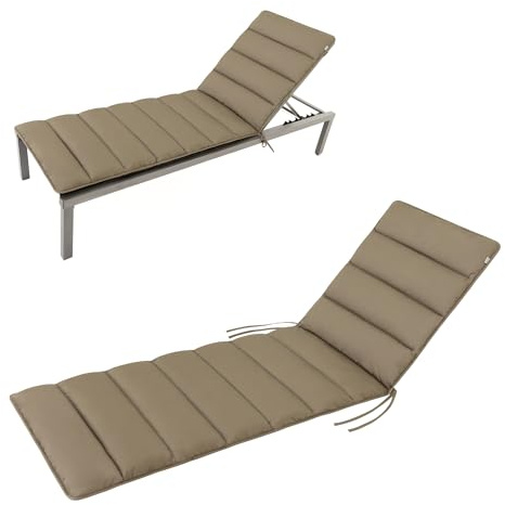 HAVE A SEAT Living - Auflage Gartenliege | Flair 200x70 cm - Weiche, Dünne Universal Sonnenliege Auflage - Bequem, Wetterfest, Waschbar bis 95° C - Made in Germany (200x70 cm, Goldbraun)