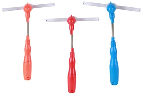 Lot de 3 jouets lumineux rotatifs, baguette lumineuse LED sûre et amusante avec musique, moulin à vent en plastique pour cadeaux de fête d'anniversaire pour enfants, jouets lumineux couleur al