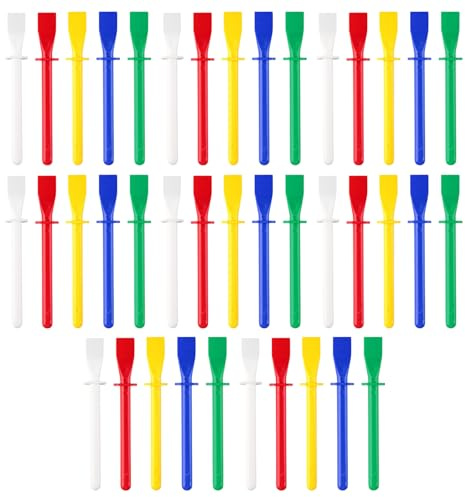 KinetiCore 40Pcs Plastic Glue Spreaders, 11.5cm Bright Coloured Glue Spatula Sticks, Multi-Purpose Craft Tools for Kids DIY, School Projects, Paint Mixing & Home Crafting