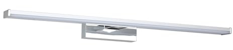 EGLO LED Spiegelleuchte Galenzana-E, Lampe Spiegel Badezimmer | Spiegellampe aus Metall in Chrom und Silber, Kunststoff in weiß, neutralweiß, IP44