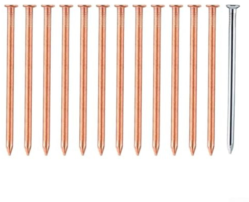 Dolvitrny Ensemble de clous en cuivre pour enlever les souches, pointes tueuses de racines de 10,2 cm, clous tueurs d'arbres avec boîte de rangement, matériel en cuivre et en acier