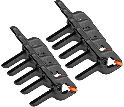 3-Zoll-Federklemmen für die Holzbearbeitung, 10 Stück A-Typ, schwarzes multifunktionales Federklemmen-Clip-Set aus Kunststoff, Heimwerkerwerkzeug
