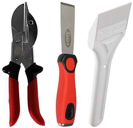 Chisel Edge Bead Knife & Professional SK5 Mitre Shears Plus Paddle Glazing/Delglazing UPVC Window/Door Tool Kit