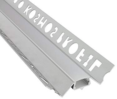 tktrading24 IN-T77 LED Premium Fliesenprofil Ecke innen 10mm silber 1m opal