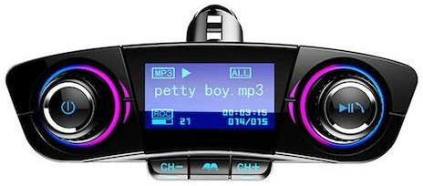 HaiMa Auto Car Mp3 Player Bluetooth Fm Transmitter Wireless Aux Modulator Handsfree Radio Music Player Usb Car Charger Adapter Disco Lcd Display Cars - Nero
