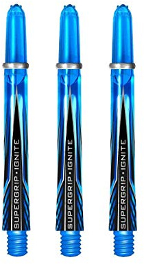 Ignite Harrows Supergrip Dart-Schäfte, Aqua, Länge und Anzahl der Sets wählbar (35, 3 Sets (9 Schäfte))