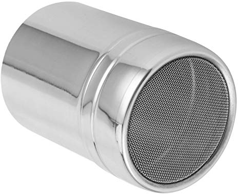 Stainless Steel Chocolate Shaker,Flour Shaker,Mesh Shaker Powder Cans Duster Spray,Fine Mesh Coffee Cocoa Cinnamon Chocolate Sifter Dredger Flour Cans for Baking Cooking,2.8x3.7inch