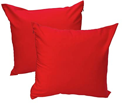 Lemos Home Kissenbezug Kissenhülle Dekokissen 2 Stück aus 100% Baumwolle Kollektion Konzept, Farbe & Größe wählbar (Kissenhülle 2er Set - 40x40cm, Rot)