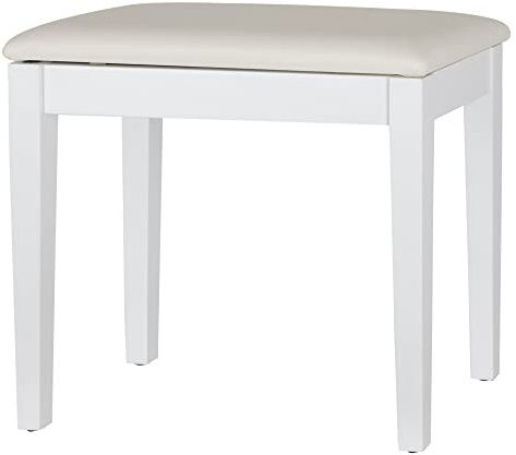 Classic Cantabile Panca per pianoforte Modello S con Scomparto bianco opaco