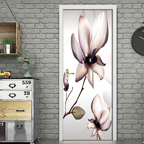 LuSeven stickers paroi de douche Fleurs plantes simples classiques 90x200cm(35.43 inches * 78.74 inches) Poster Trompe L'Oeil Pour Salon Chambre Décoration De La Maison Stickers Muraux Auto Adhésif Am