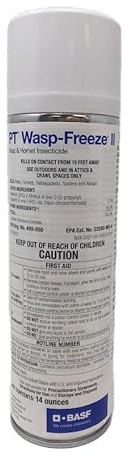 BASF PT Wasp-Freeze Insecticide for Wasp, Hornet, Yellowjacket & Spider Killer, Quick Knockdown Spray, Indoor or Outdoor Use, 14 oz