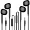 MOSWAG In Ear Headphones, Half in Ear Headphones with Mic Built in Volume Control Suitable for IPad, Android, MP3, SamsungS23 S22 S21 Most 3.5mm Audio Devices
