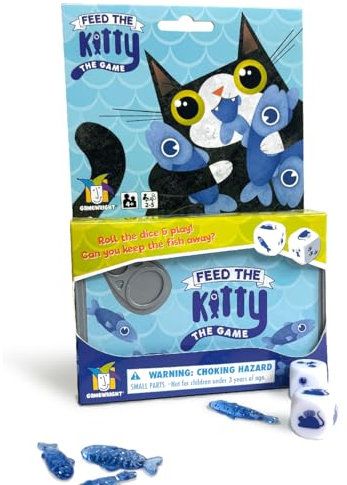 Gamewright | Feed the Kitty | Dice Game | Ages 4+ | 2-5 Players | 10 Minutes Playing Time, Blue