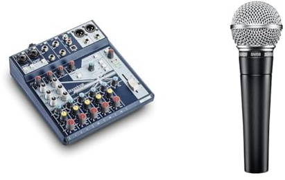 Soundcraft Notepad-8FX Small-Format Analog Mixing Console with Usb I/O and Lexicon Effects & Shure SM58-LC Cardioid Dynamic Vocal Microphone with Pneumatic Shock Mount