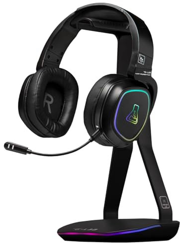 The G-Lab - K-Stand Hydrogen - Support de Casque Gamer – RGB 7 Couleurs, Bouton on/Off, 2 x Hub USB + USB-C, Base Antidérapante – Support Universel pour Casque Gamer PC/Ps5/Ps4/Xbox – Noir - New
