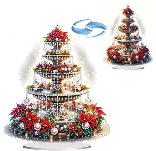 CXINLky Decorazione da tavolo fai da te con diamanti 5D, decorazione da tavolo, decorazione da tavolo con diamanti in piedi, set artistico, decorazione fatta a mano, fontane decorative 03