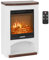 Uniprodo Cheminée électrique avec fonction chauffage 1,8 kW 2 niveaux de puissance Design méditerranéen - Cheminée électrique murale Cheminée artificielle