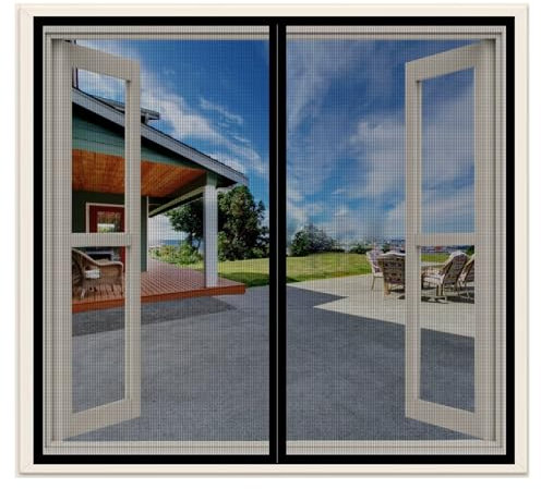 Zanzariere per finestre,zanzariere per porte,zanzariere,finestre da tetto,zanzariere chiudibili senza forare con nastro adesivo Nero-W130 x H160cm