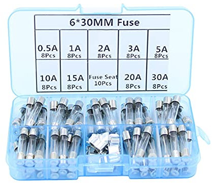 Sicherung 72 Teile/los 6 * 30 mm flinke Glasrohrsicherungen sortiertes Kit flinke Glassicherungen 250 V
