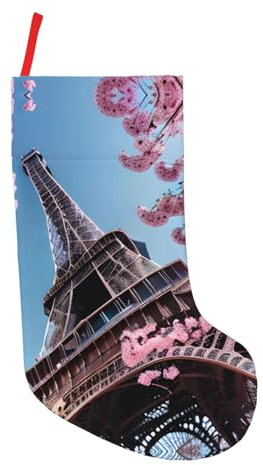 YQxwJL Ölgemälde Paris Eiffelturm, Druck, Weihnachtsstrümpfe, Heimdekoration für Weihnachten, Treppe, Kamin, hängende Weihnachtsfeiertagsparty-Dekoration