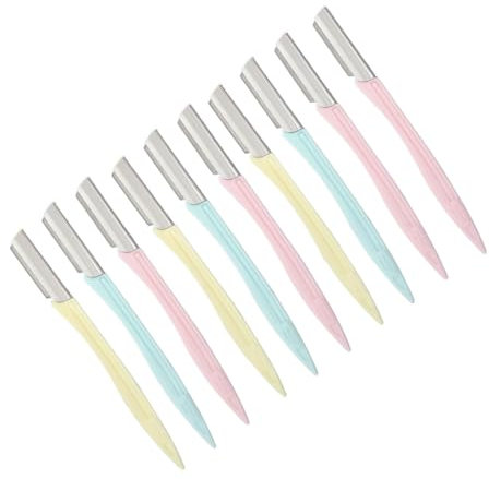 WEKADRIN 10stücke Set Augenbrauenrasierer Tragbarer Augenbrauenformer-trimmer Make-up-schönheitswerkzeuge Aus Edelstahl Langer Griff Ergonomisches Design Mit Schutzhülle