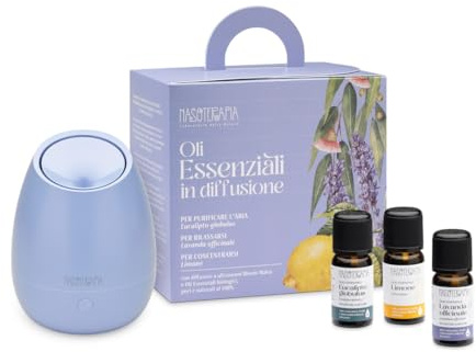 Nasoterapia Oli essenziali in diffusione Diffusore a ultrasuoni Bloom Malva e oli essenziali biologici, puri e naturali al 100%