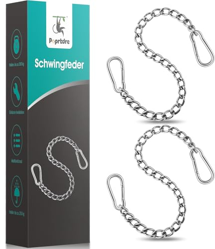 Kette mit Karabiner für Aufhängung Hängesessel Sie bis zu 250 kg (2 Pack) | 66 cm Boxsack Kettenverlängerung mit Zwei Karabiner