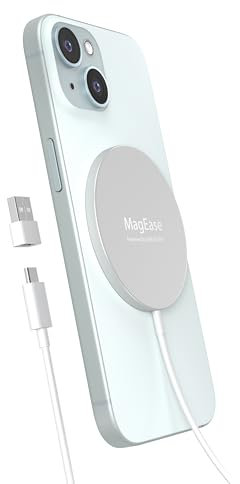 Cargador inalámbrico magnético 2 en 1 Cargador Diseño de aleación de Aluminio ultradelgado Compatible con iPhone 17/16/15/14/13/12 Series y AirPods 4/3/2/Pro (Titanio Plateado)