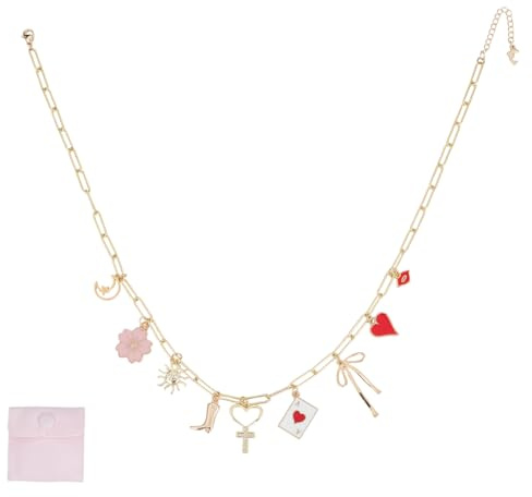 DELORIGIN Colliers à Breloques Colliers à Maillons en Colliers à Chaînes Dorées Pendentifs Bohèmes en Forme Colliers Délicats Réglables en Laiton pour Fête de Femme
