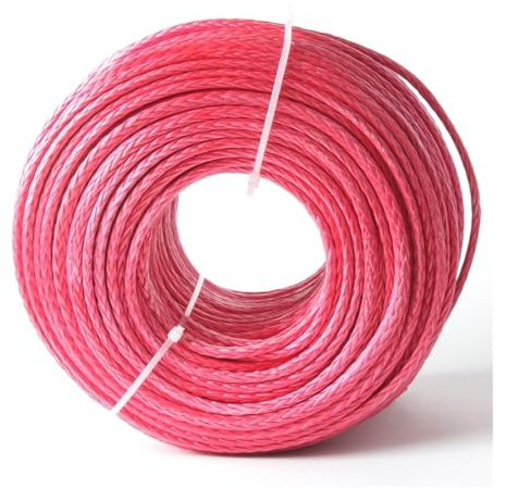 Cuerda sintética for cabrestante de Coche de 6 mm, 5 m/10 m, 3260 kg, Resistente, for ATV, UTV, Todoterreno Ligero y con Mayor Resistencia a la abrasión(Red,5M)