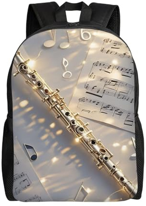 MXZERFKGLA Sac à dos de voyage léger pour homme et femme - Sac à dos pour ordinateur portable de 17 - Flûte - Sac à dos décontracté, Musique de flûte, taille unique