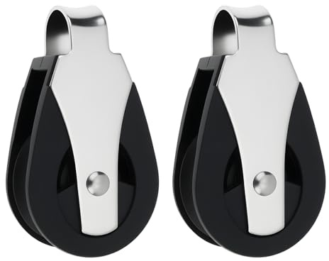 LT Easiyl 2X Marine Guide Single Pulley Blocks 316 Stainless Steel 73x4cm for Kayaks and Sailboats