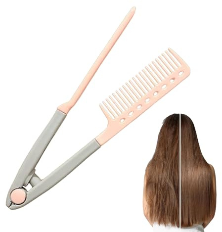 Haarglättungskamm V-förmige Design-Styling- und Glättungsbürste | Salon Haarbürste, Glättkamm und Haarglätter Glättzubehör Für Zuhause, Urlaub, Reisen, Pendeln, Dating, Roadtrips, Und