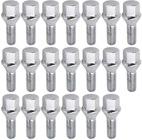 pernos rueda coche Compatible Con Para E90 E91 E92 E93 1975-2012 M12x1.5 26 Mm SW17 Juego 20x Pernos De Rueda De Aleación Tuercas Accesorios Para Automóvil Pernos De Rueda